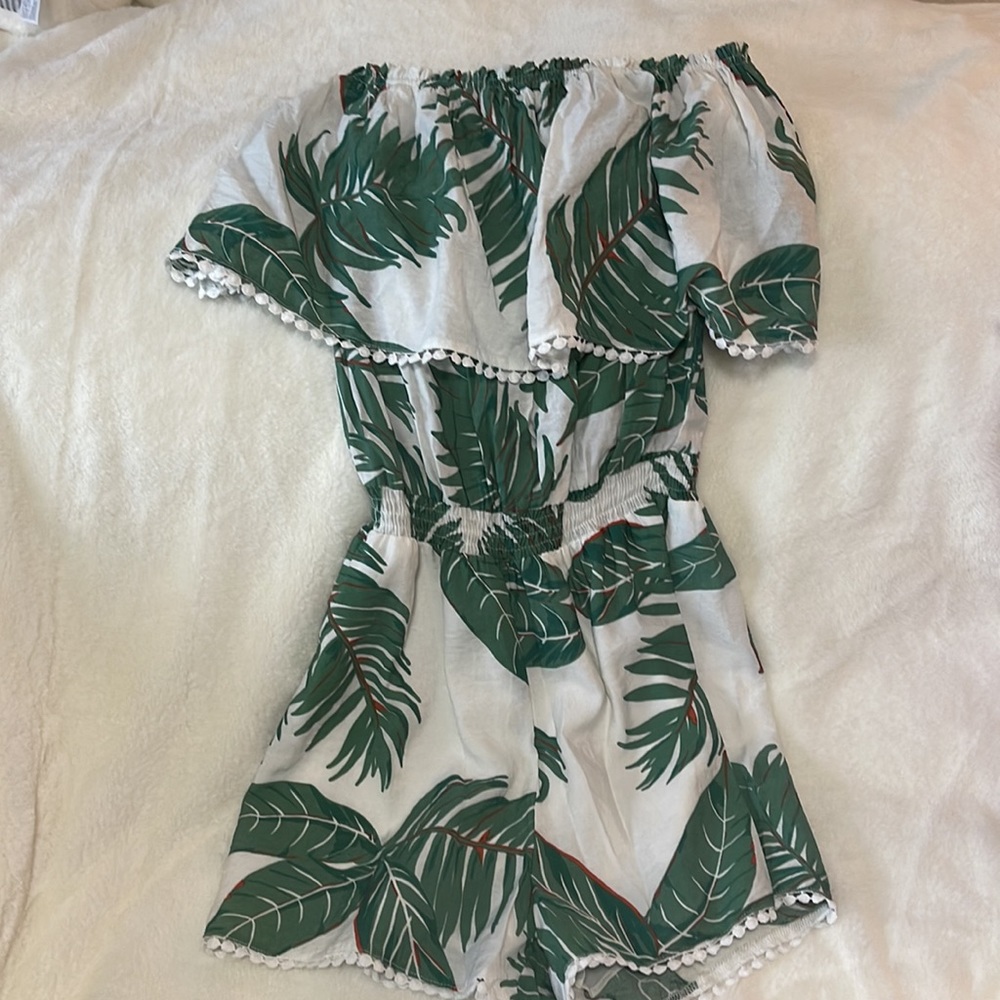 Palm print romper